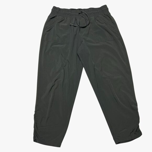 PrAna Womens Midtown Capri Crop Ruched Side Active Lightweight Pants Medium Gray - Picture 3 of 16